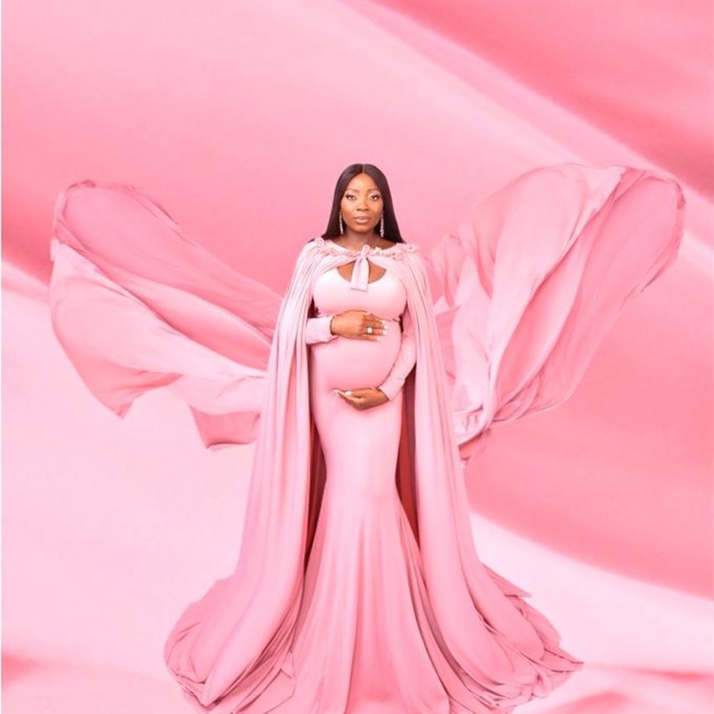 Versatile, Maternity Shoot dress with cape